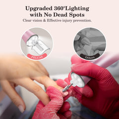 PELCAS 10-in-1 kit with bits and sanding bands for natural and acrylic nails.