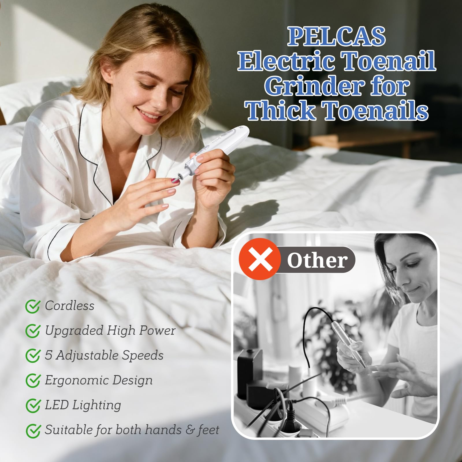 PEL CAS sanding bands pack ready for smooth finishes on natural and acrylic nails.