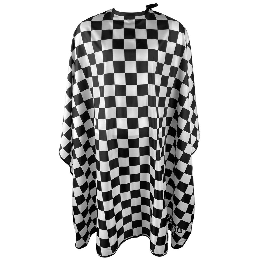 Pelocapa Barber Cape with adjustable snap closures provides secure fit during haircuts.