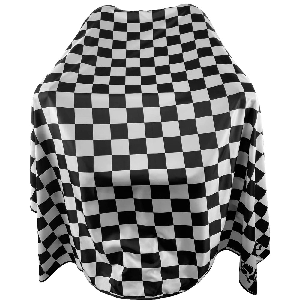 Pelocapa barber cape includes a hanging loop for easy storage after use.