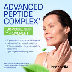 PENEBELLA peptide complex bottle suggests lift and firming potential.