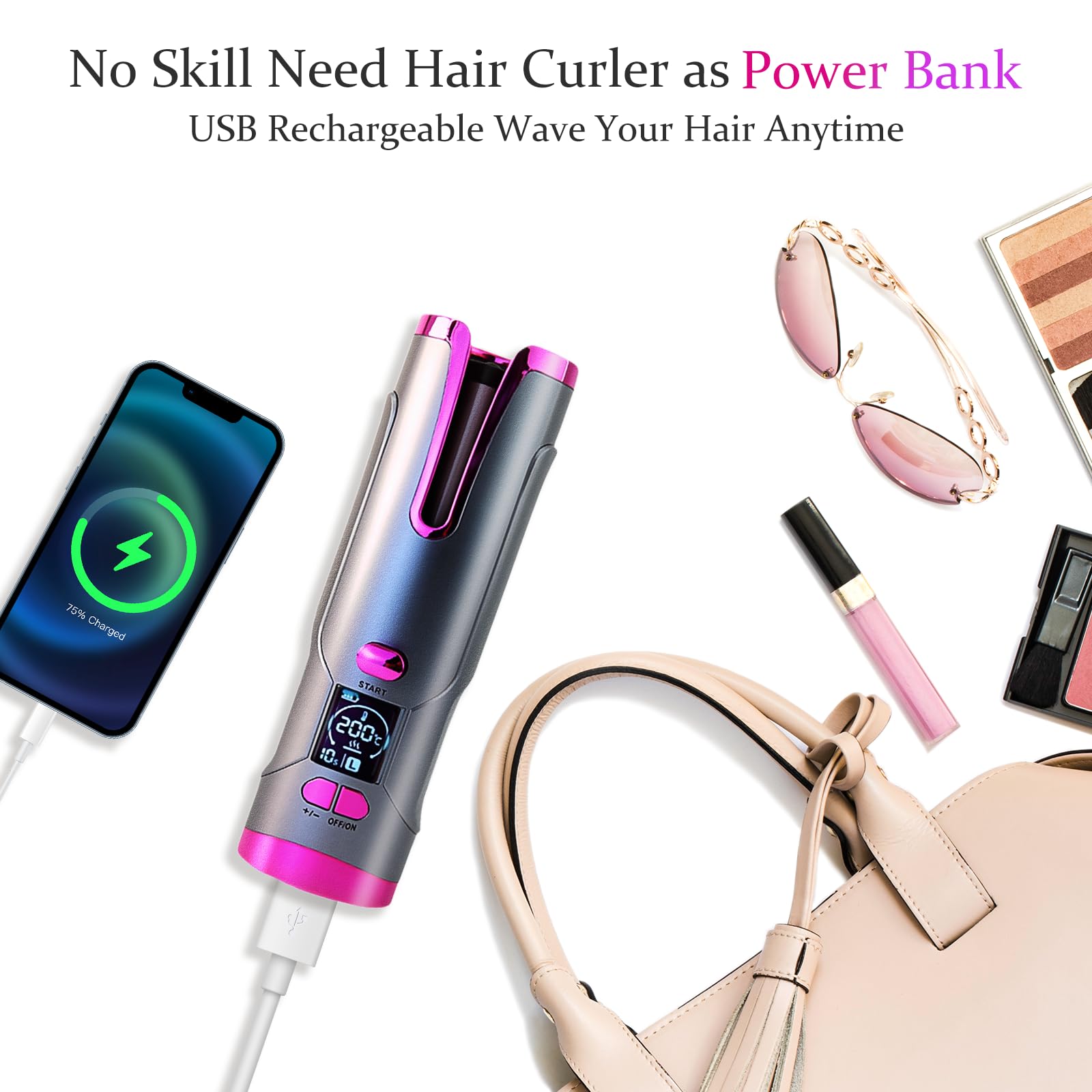 PENUIO ceramic coating protects hair and reduces heat damage during curling.