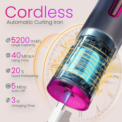 PENUIO cordless curling iron open-barrel guides hair for tangle-free curls.