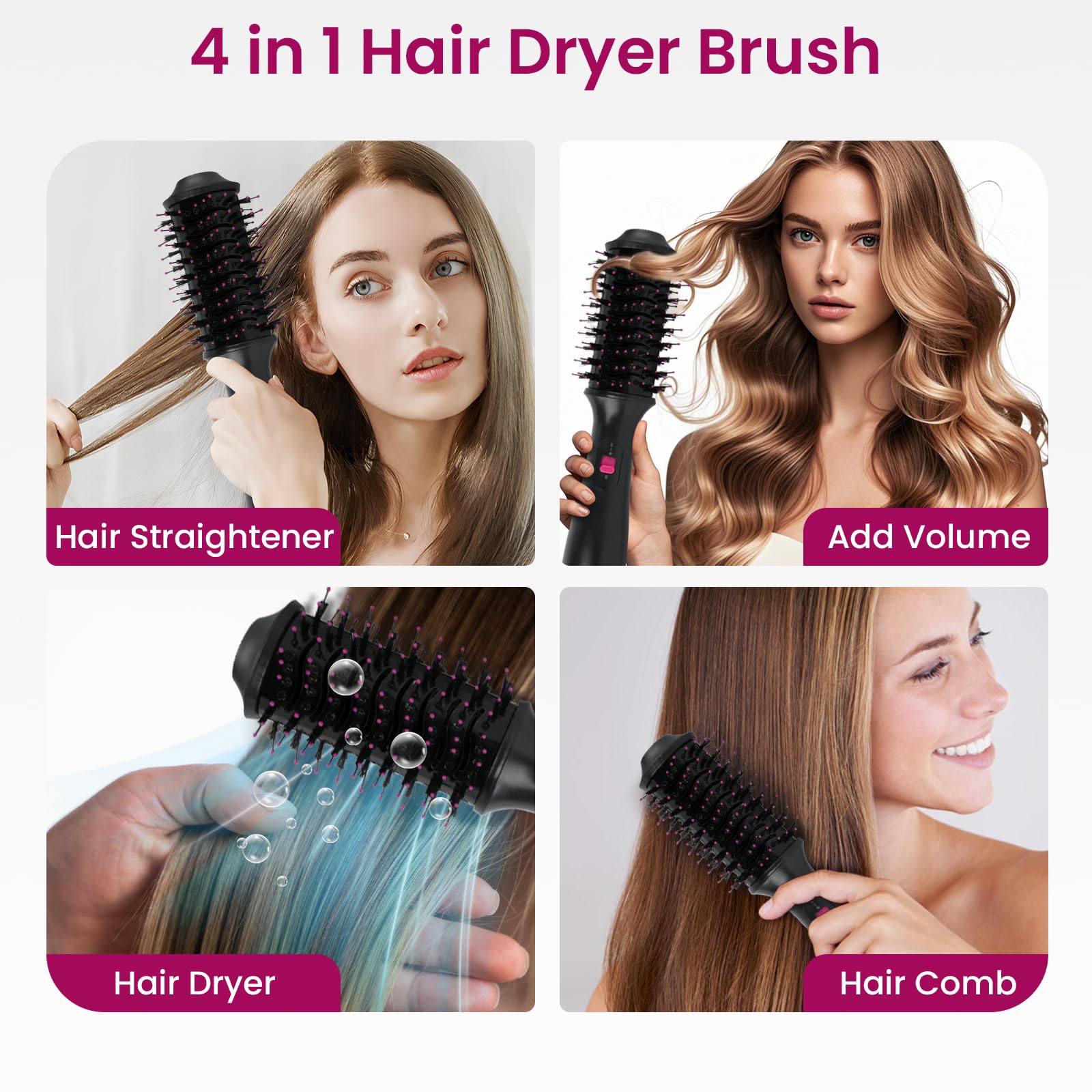 PENUIO hair dryer brush ETL safety plug supports safe US use
