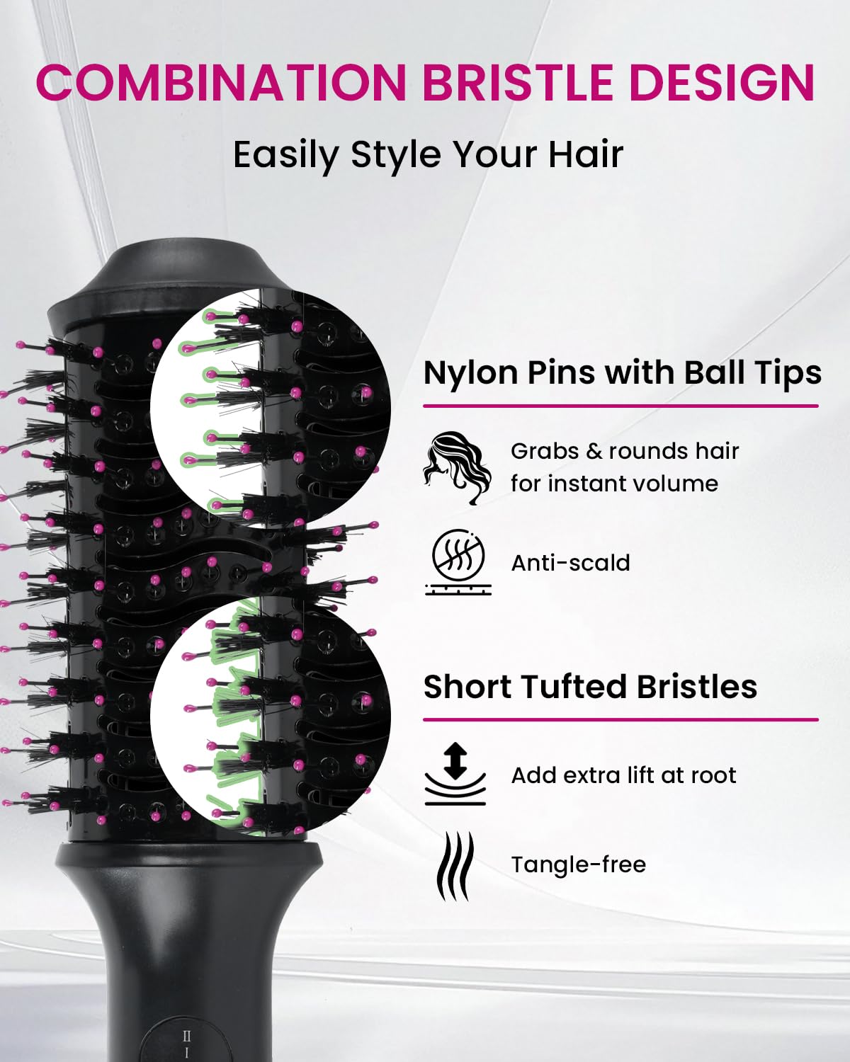 PENUIO 5-in-1 tool for drying, styling, and detangling