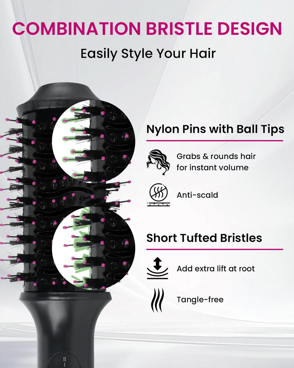 PENUIO 5-in-1 tool for drying, styling, and detangling