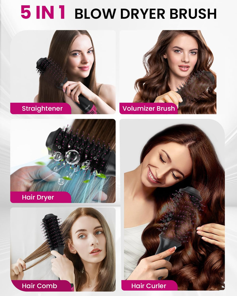 PENUIO hair-dryer-brush oval barrel lifts roots for volume