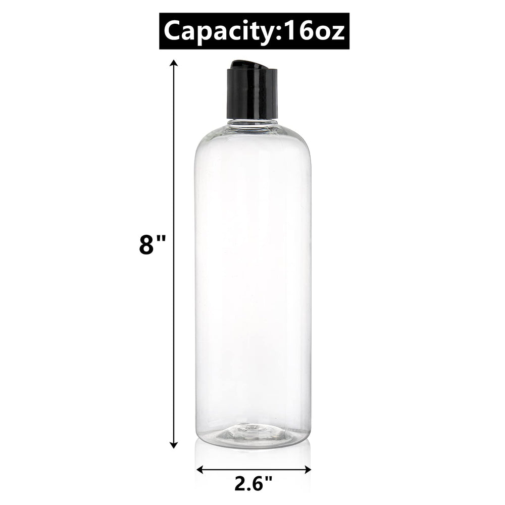 Peohud 16oz clear bottles dispensing disc-top for precise, mess-free lotions.