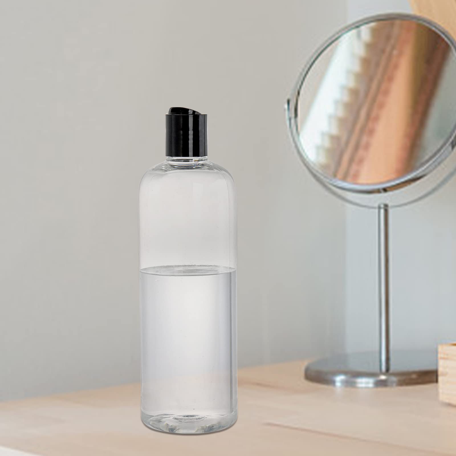 Peohud clear bottles labeled easily to distinguish different products.