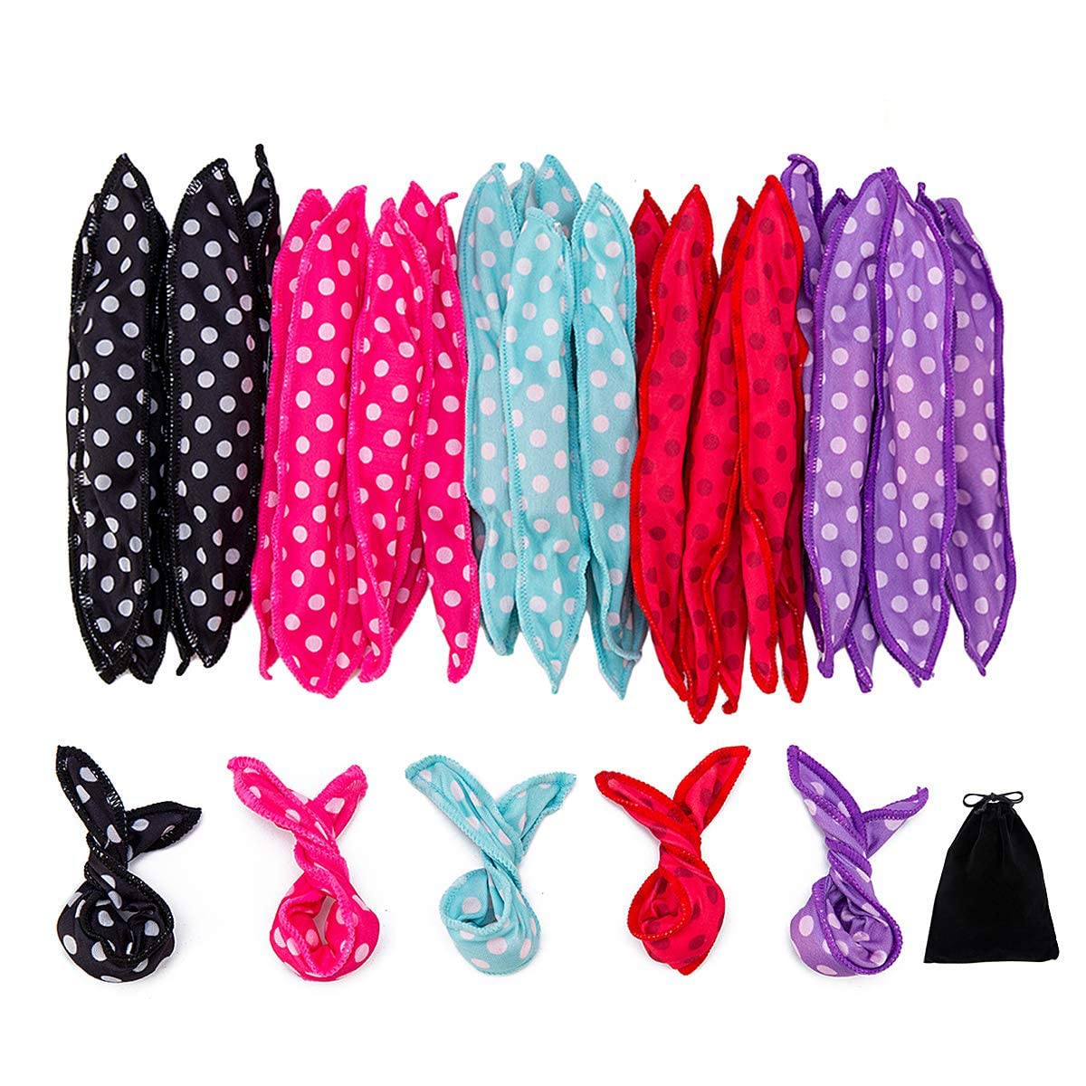 Peony Man 30-piece hair roller set for overnight, heat-free curls.