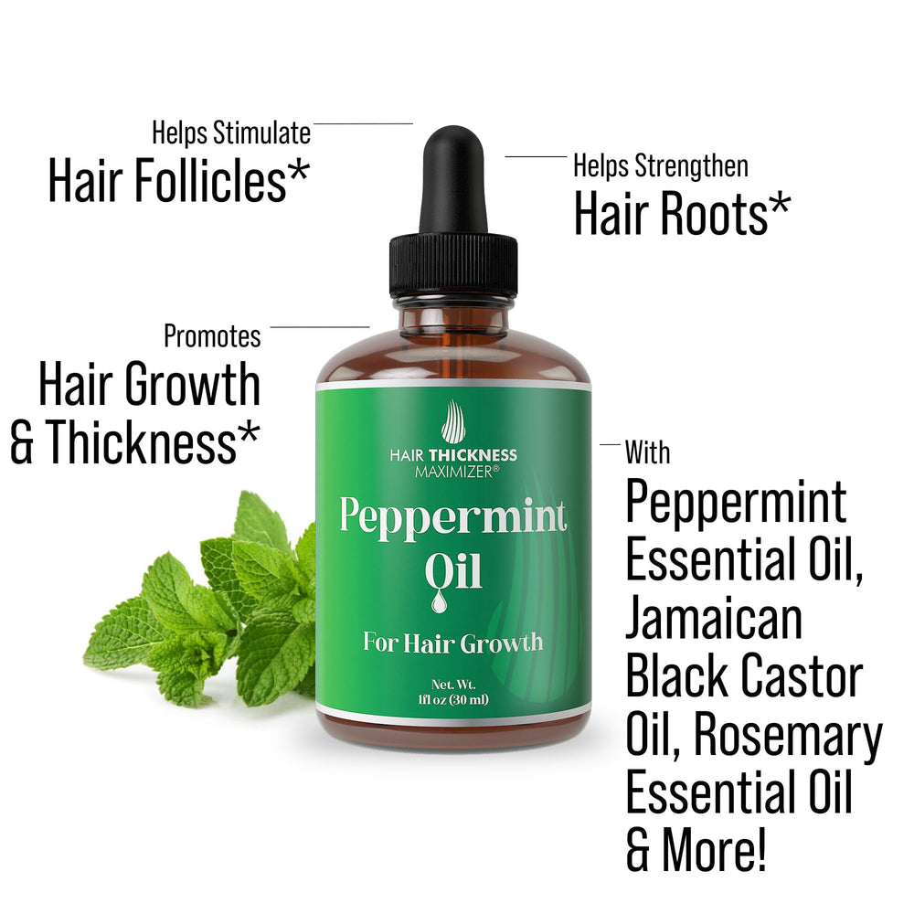 Hair Thickness Maximizer peppermint hair-growth oil ingredients blend for nourishing hair.