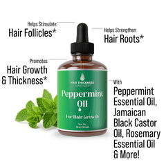 Hair Thickness Maximizer peppermint hair-growth oil ingredients blend for nourishing hair.