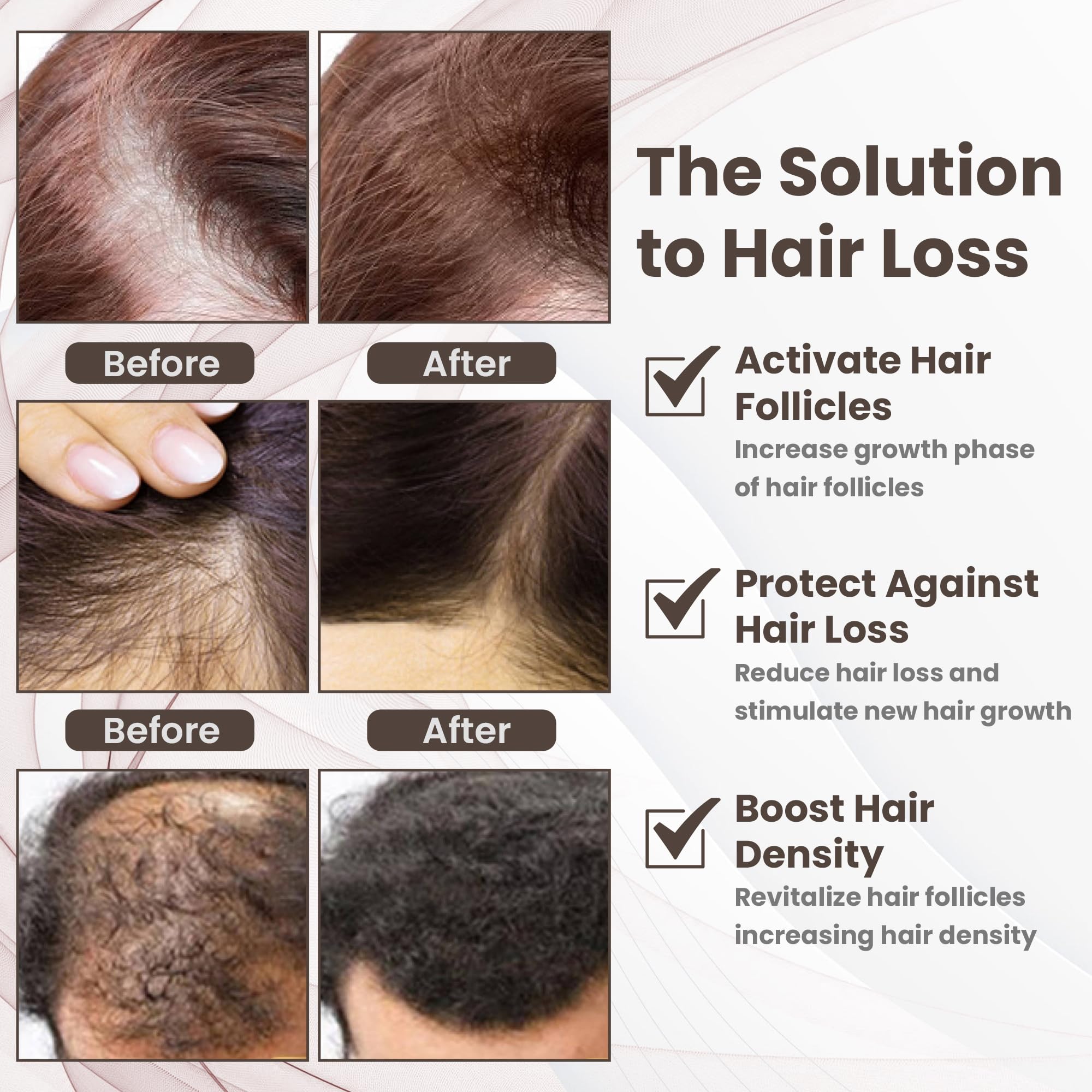 PeptideLabz Scalp massage in circular motion demonstrates simple self-care routine.