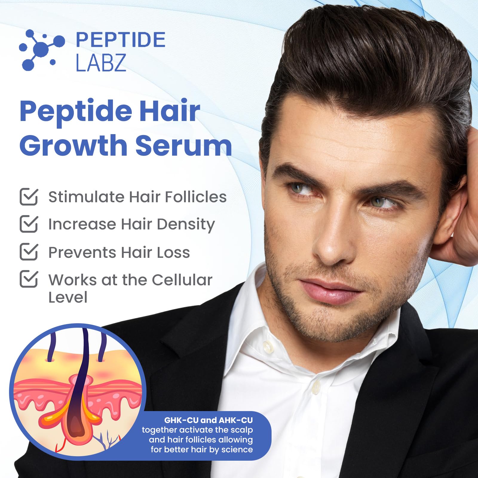 PeptideLabz Vanity bottle on shelf ready for daily use.