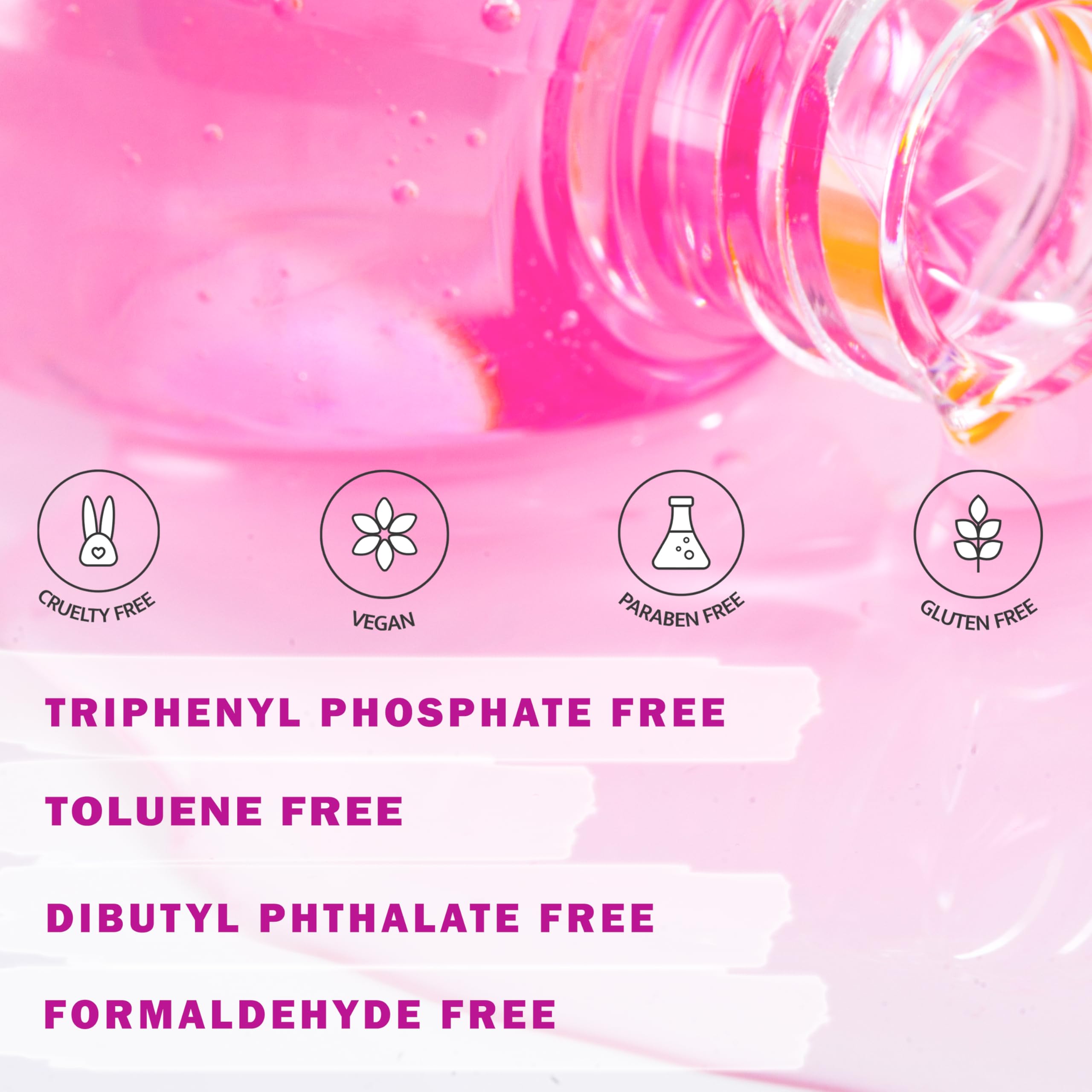 Perfect Formula Pink Gel Coat keratin-infused repair on nails.