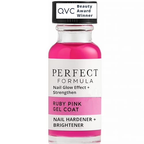 Perfect Formula Ruby Pink Gel Coat bottle shows durable pink nail protection.