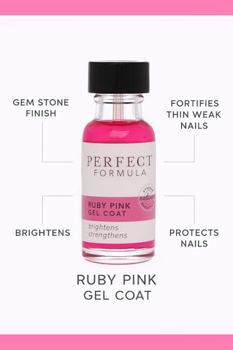 Perfect Formula Ruby Pink Gel Coat glossy finish reveals radiant pink shine.