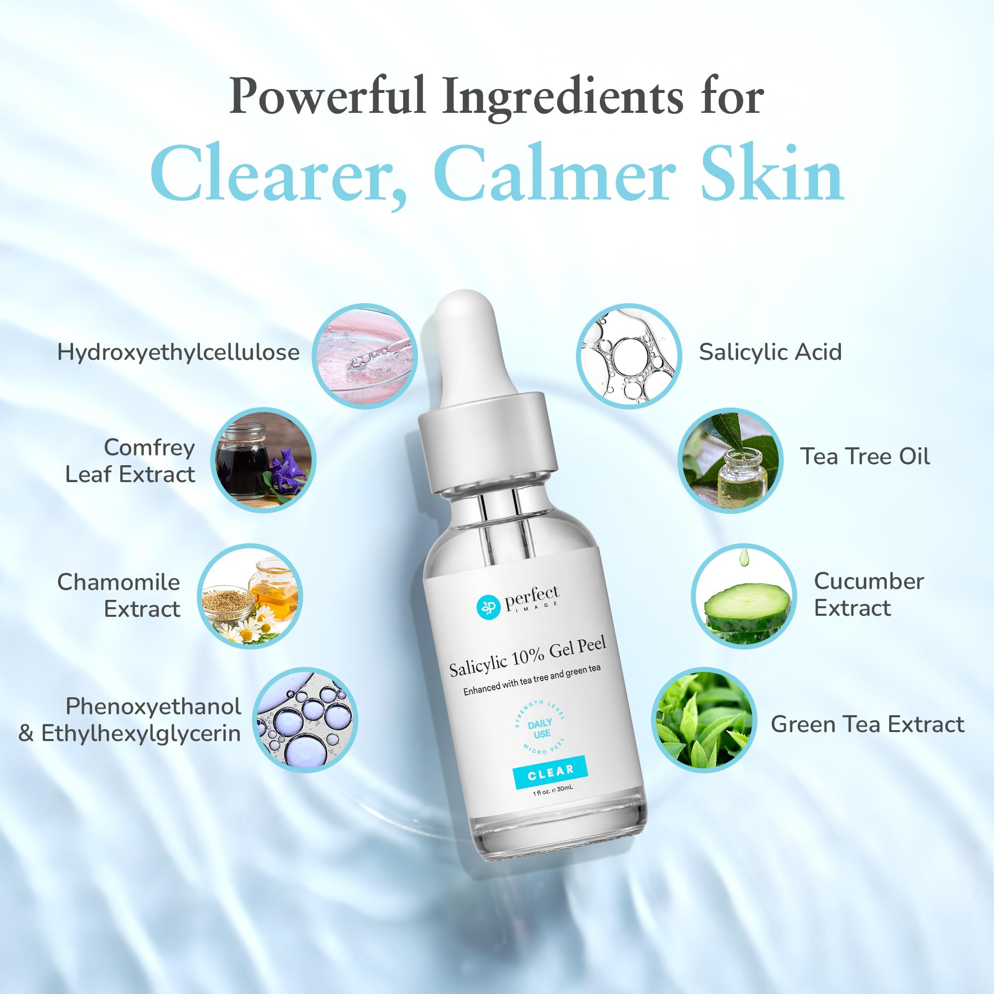 Perfect Image Salicylic 10% Gel Peel exfoliation action reveals smoother pores.