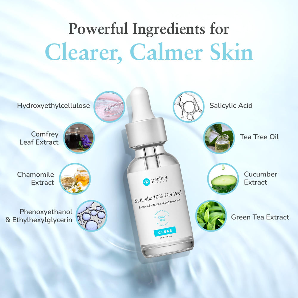 Perfect Image Salicylic 10% Gel Peel exfoliation action reveals smoother pores.