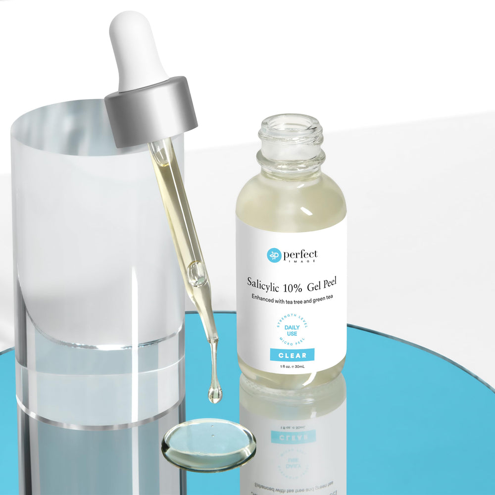 Perfect Image Salicylic 10% Gel Peel soothing cucumber chamomile assists calm skin.