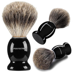 Perfecto barber grade shave brush evenly distributes cream for precise grooming.