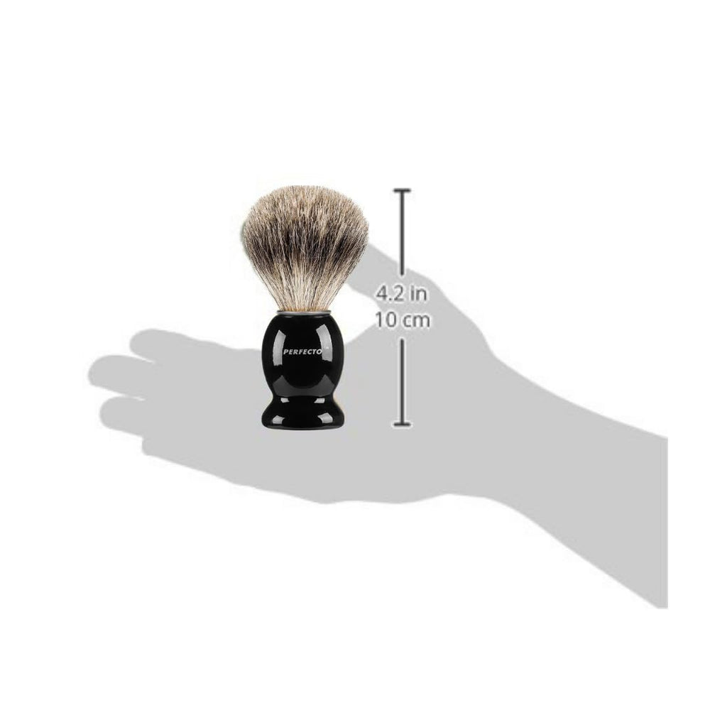 Perfecto travel-friendly shaving brush fits in your grooming kit.