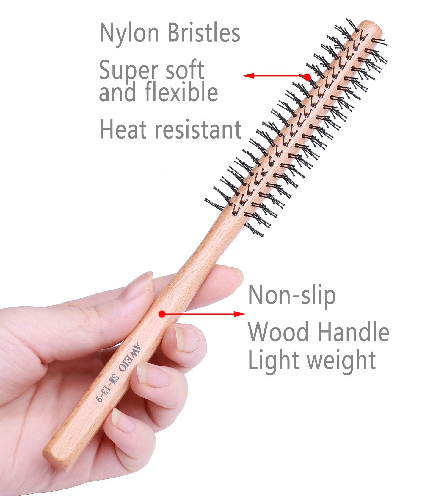 PERFEHAIR ball-tipped bristles gently grip hair for smooth styling