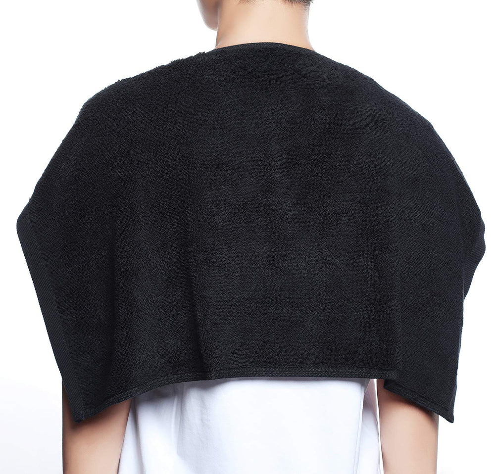 PERFEHAIR Black Salon Towels two-pack on a clean counter suggests quick-drying use.
