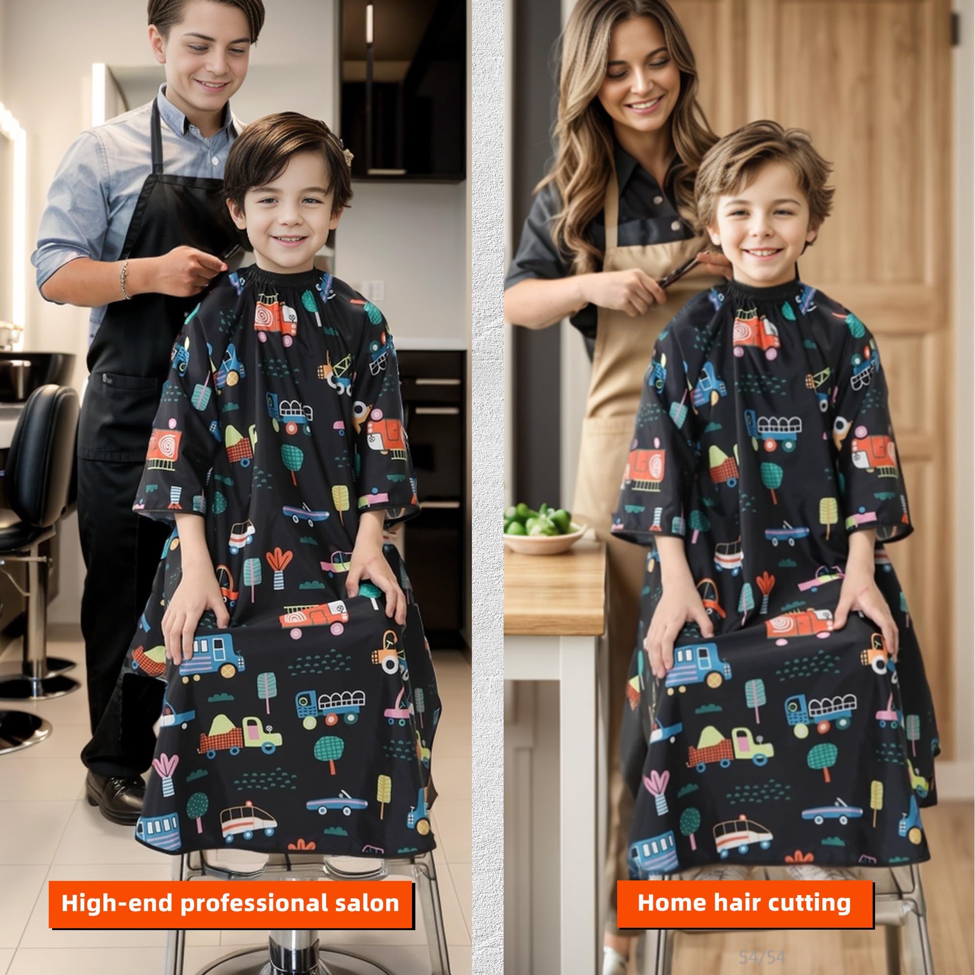 Perfehair Kids Cape Mess-Free Design—protects clothes with lightweight, durable fabric.