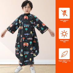Perfehair Kids Cape Sleeves—arm coverage keeps clothes clean during haircuts.