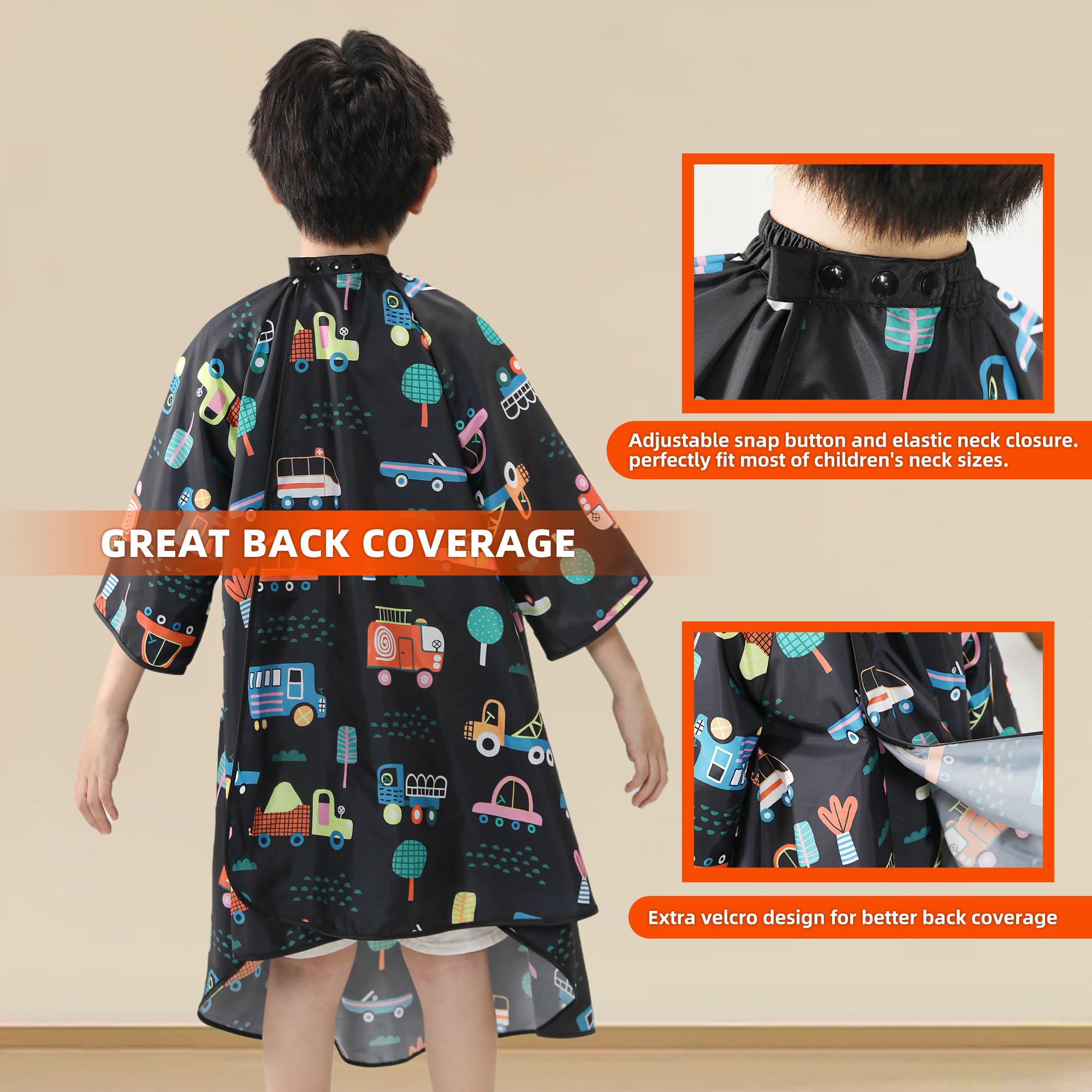 Perfehair Kids Cape Soft Material—anti-static, comfortable wear for prolonged trims.