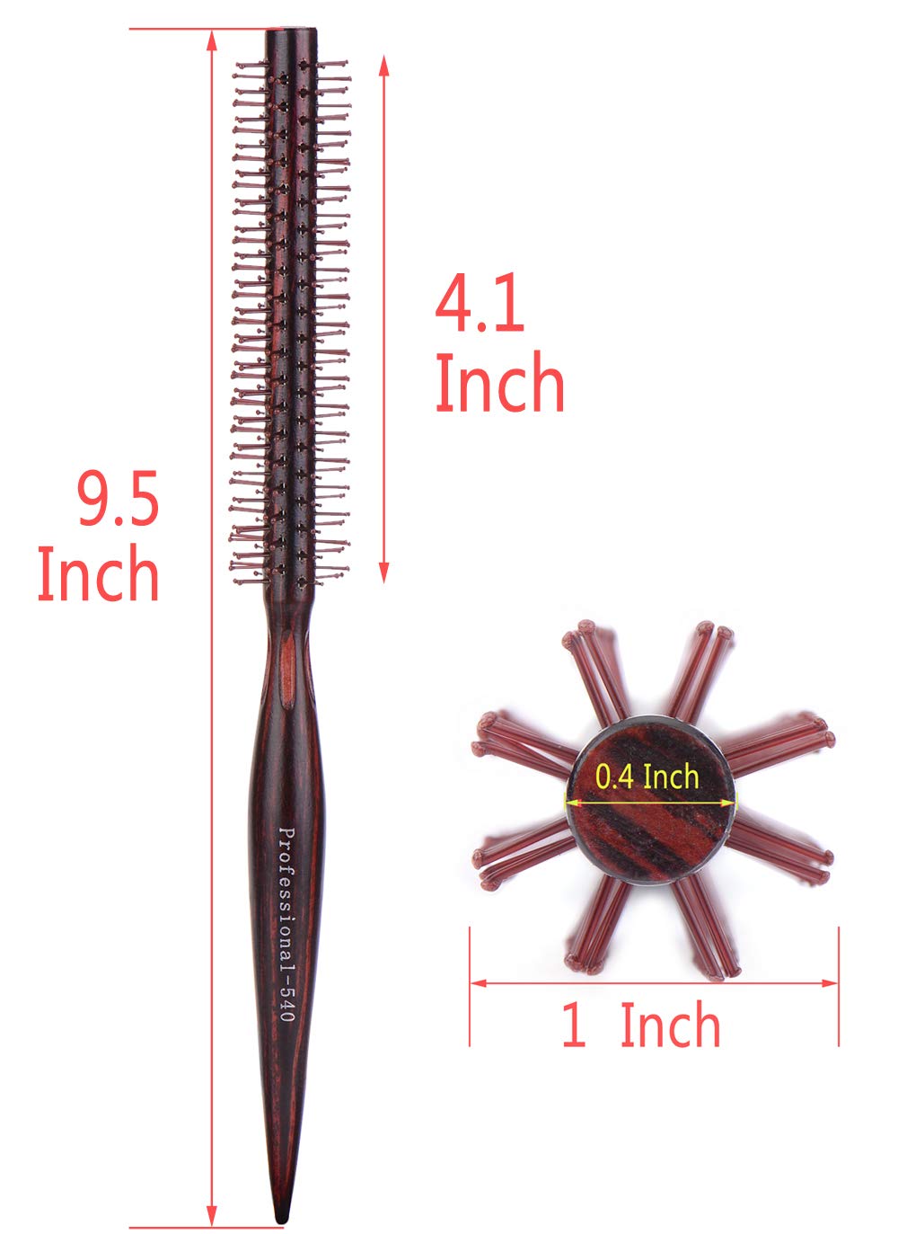 PERFEHAIR round brush close-up of the 1-inch barrel for controlled drying and lift