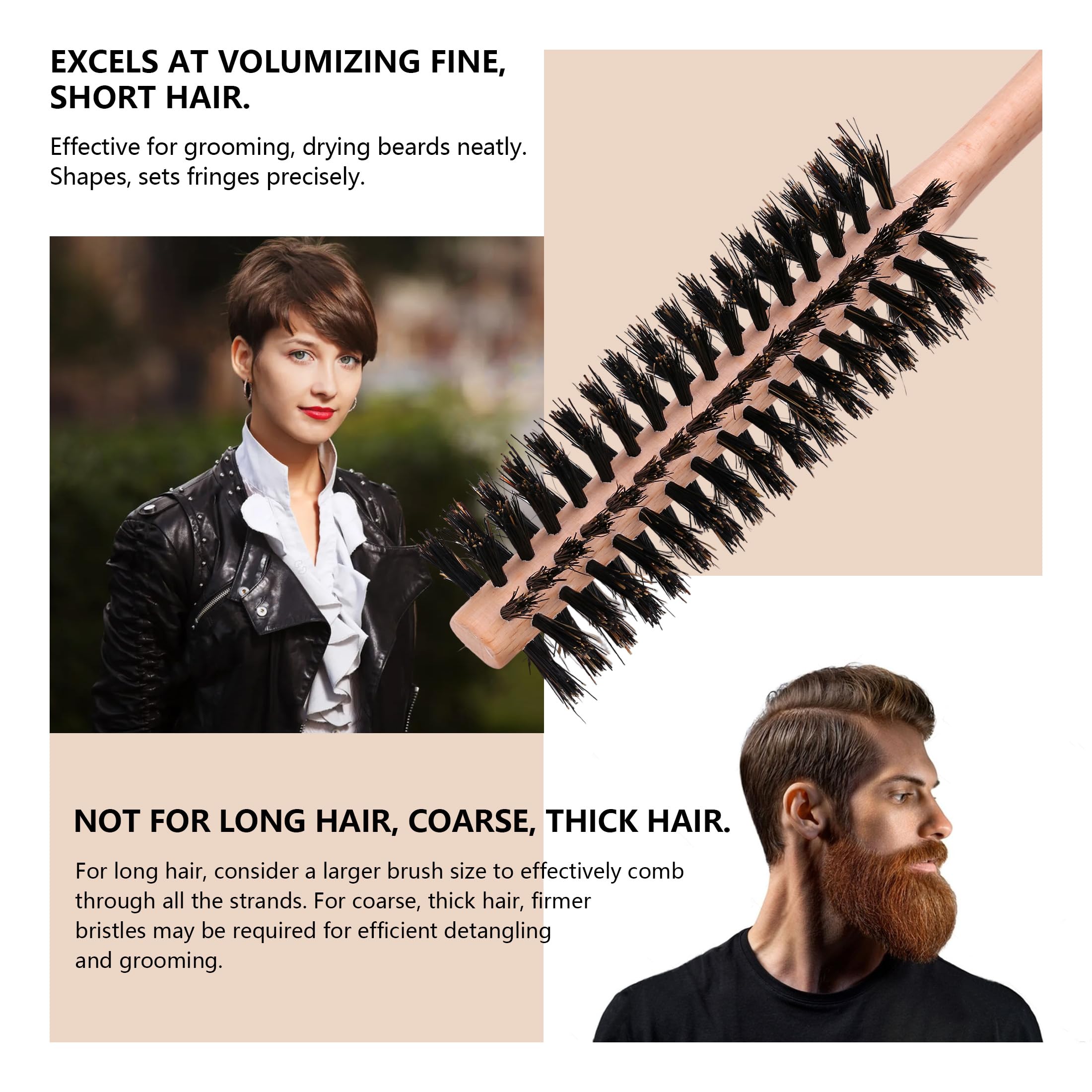 PERFEHAIR portable round brush shown in compact travel size for on the go styling