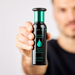 Perfumer's Choice No 9 Victor spray application demonstrates easy wear.