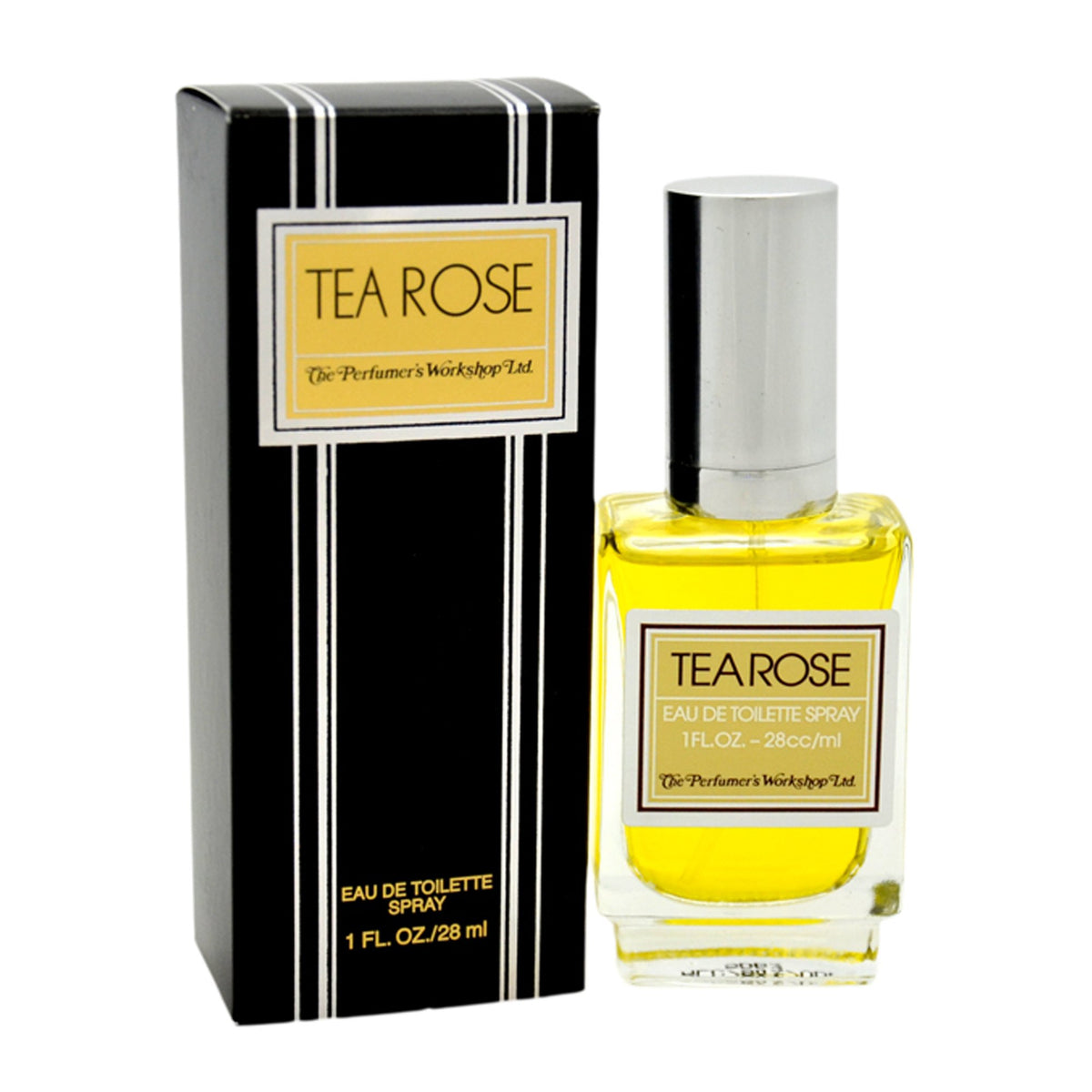 Perfumer's Workshop Tea Rose bottle showcases a long-lasting fragrance for casual wear.