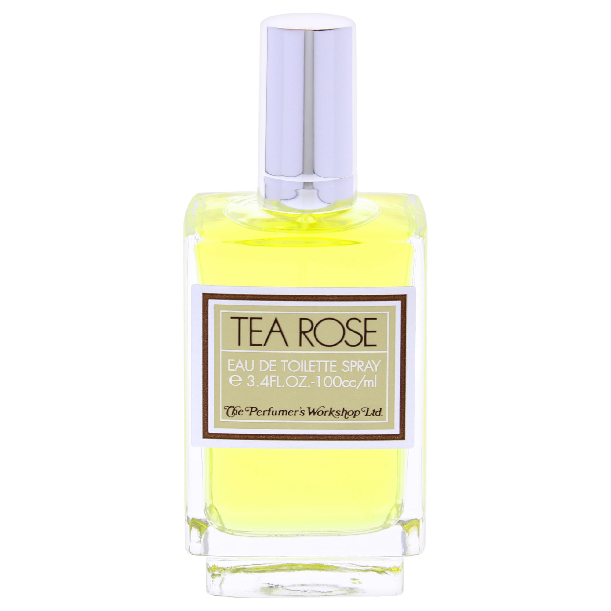 Perfumer's Workshop Tea Rose spray bottle close-up, highlighting delicate scent notes for everyday elegance.
