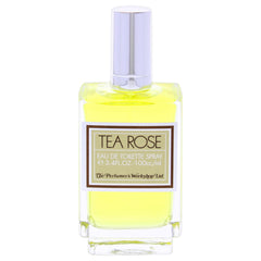 Perfumer's Workshop Tea Rose spray bottle close-up, highlighting delicate scent notes for everyday elegance.