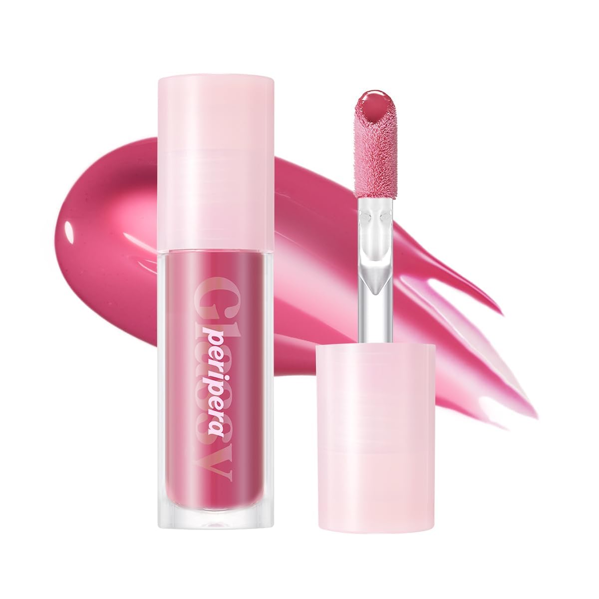 Peripera Ink Glasting Lip Gloss Berry Best close-up wand for glassy lip shine.