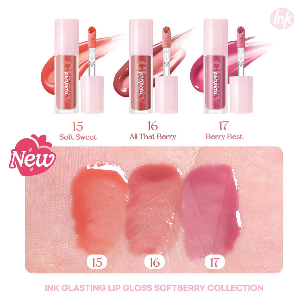 Peripera Ink Glasting Lip Gloss Berry Best glassy finish on lips with non-sticky feel.