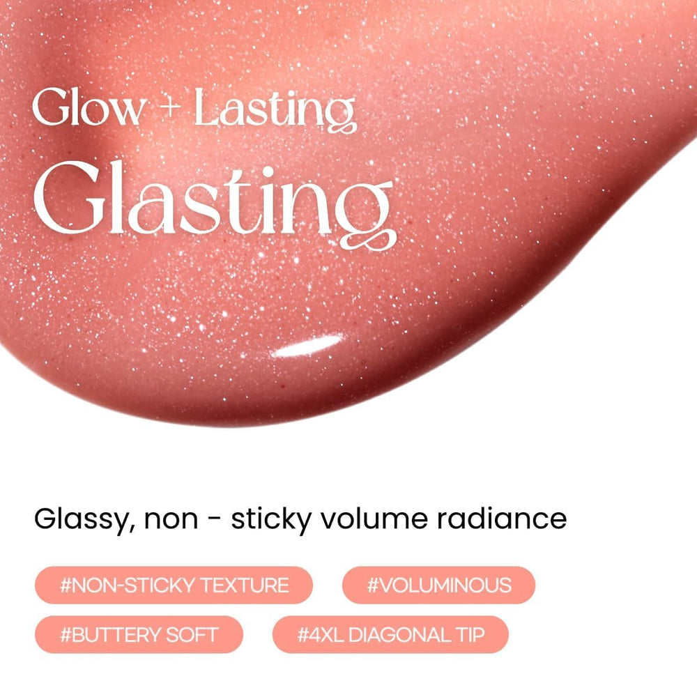 Peripera Ink Glasting Lip Gloss on lips for long-lasting glow.