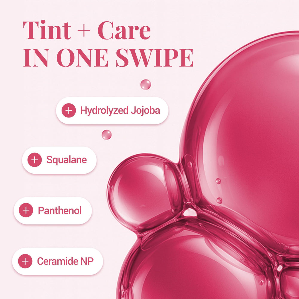 Peripera Ink Peel Off Lip Stain nourishes lips with jojoba and squalane.