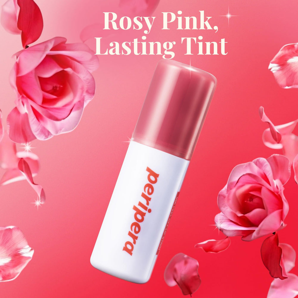 Peripera lip stain demonstrates transfer-proof wear staying clean throughout day.