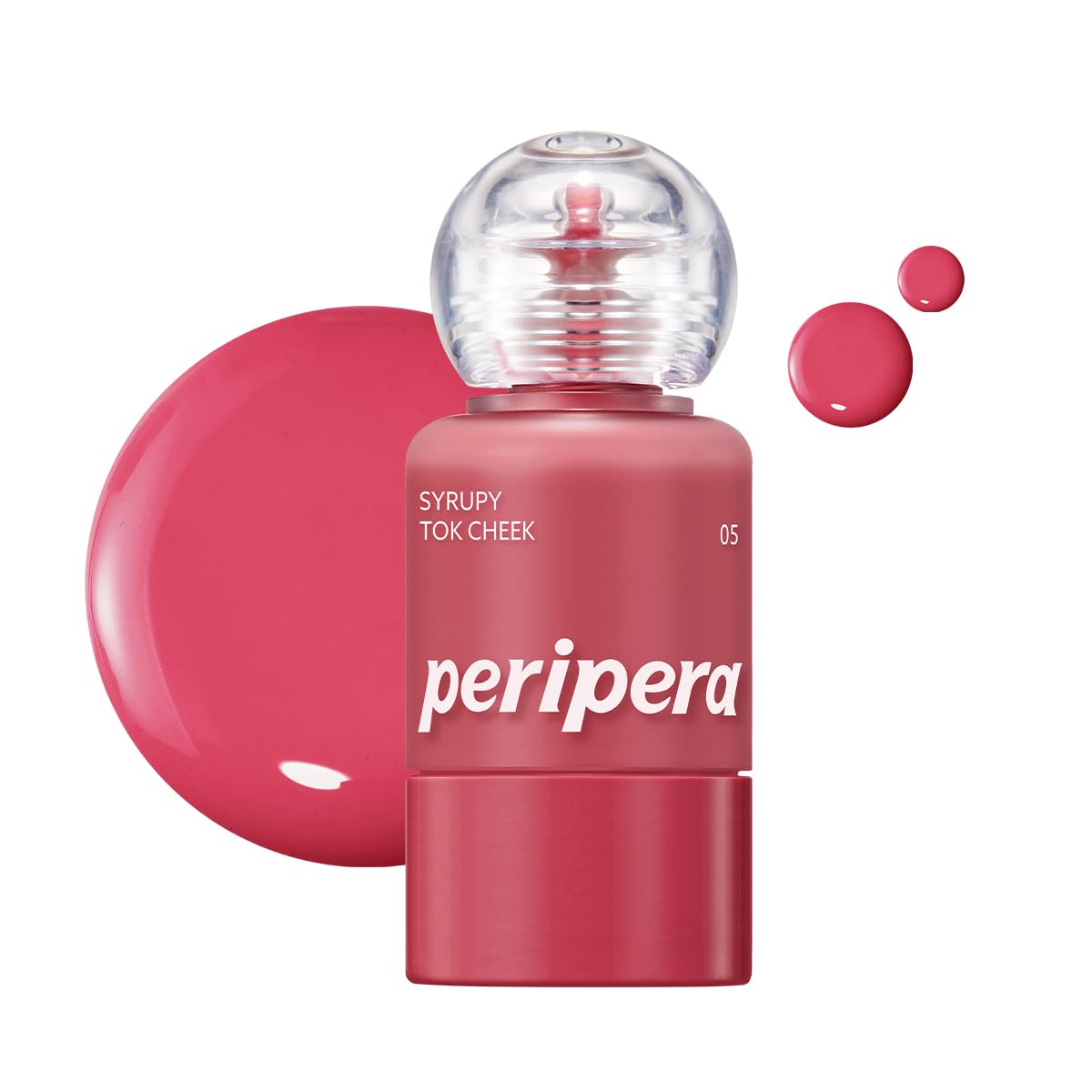 Peripera Syrupy Tok Cheek bottle-pour shows dewy glow and easy dispensing