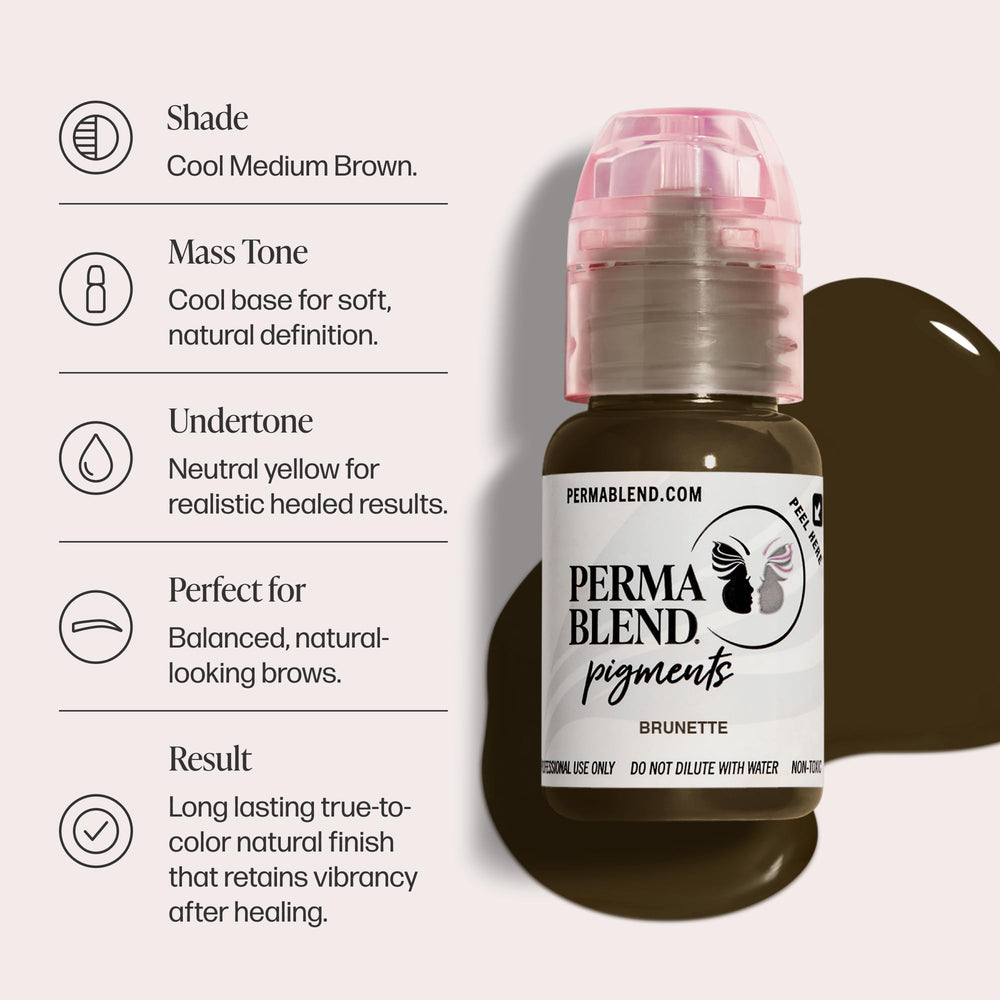 Perma Blend Brunette pigment swatches; helps visualize cool brown shade with neutral yellow undertone.