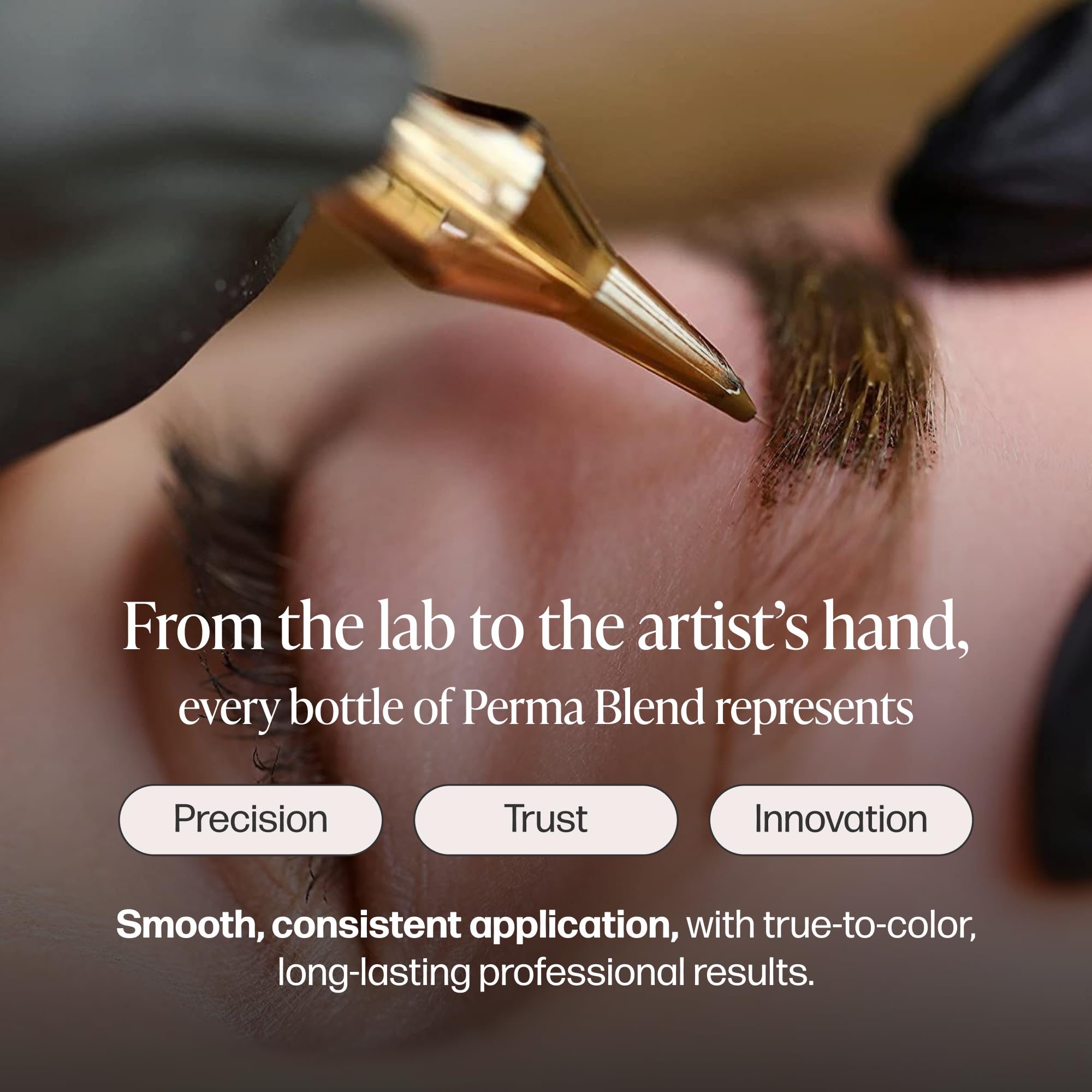 Perma Blend Brunette vegan ink label; cruelty-free formulation supports ethical color selection.