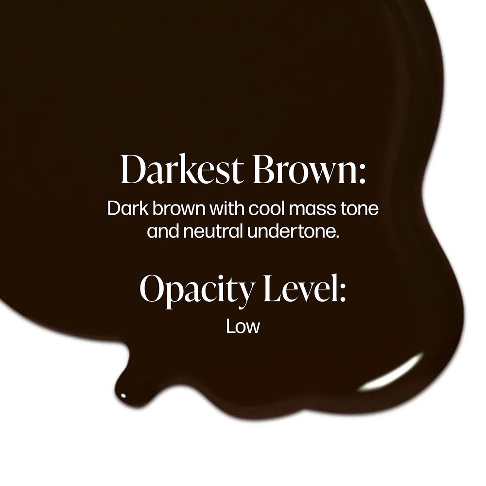 Perma Blend darkest brown ink swirl, even color distribution for precise microblading.