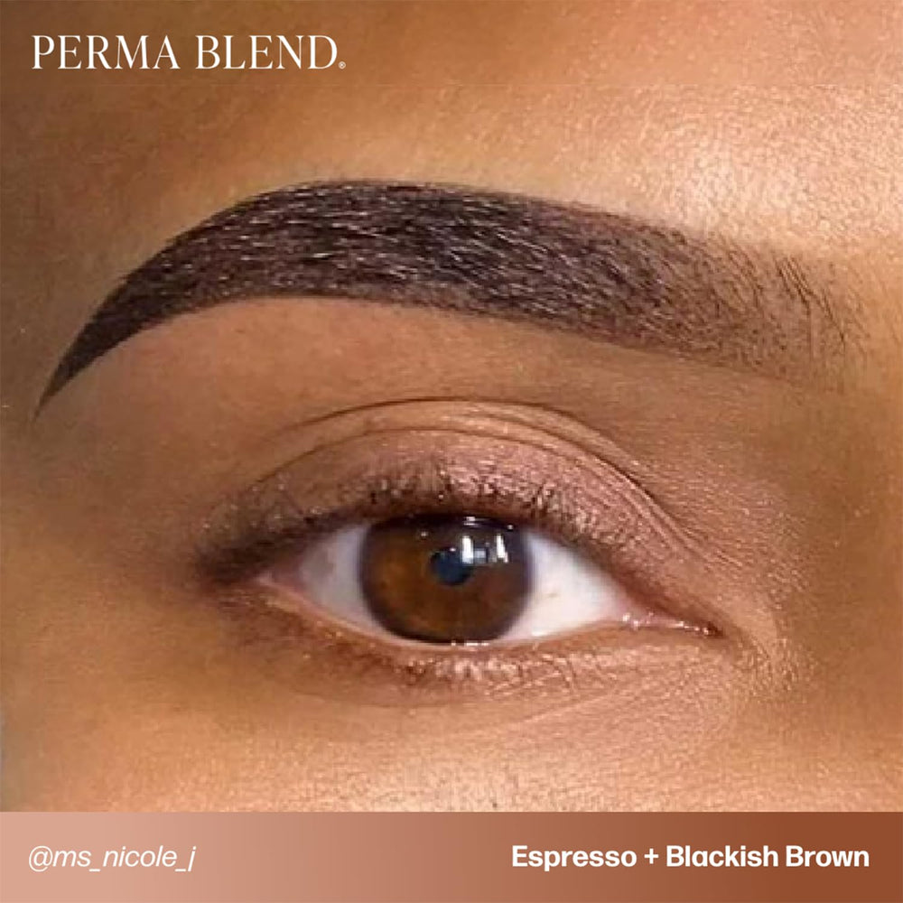 Perma Blend Espresso Brown eyebrow application scene for even color.