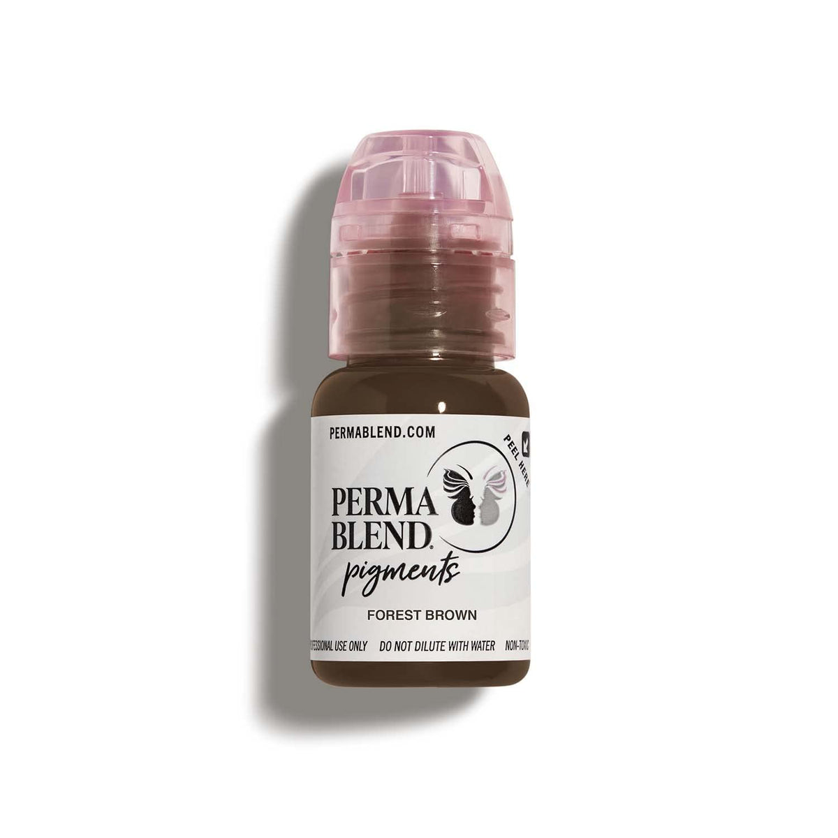 Perma Blend Forest Brown microblading ink bottle closeup showing long-lasting eyeliner color