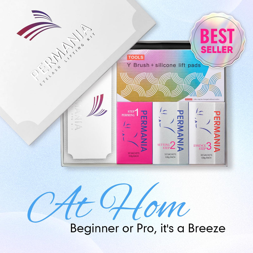 PERMANIA lash lift kit close-up shows long-lasting curl potential.