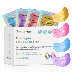 Permotary under-eye patches 40-pair package with four color options for hydration.